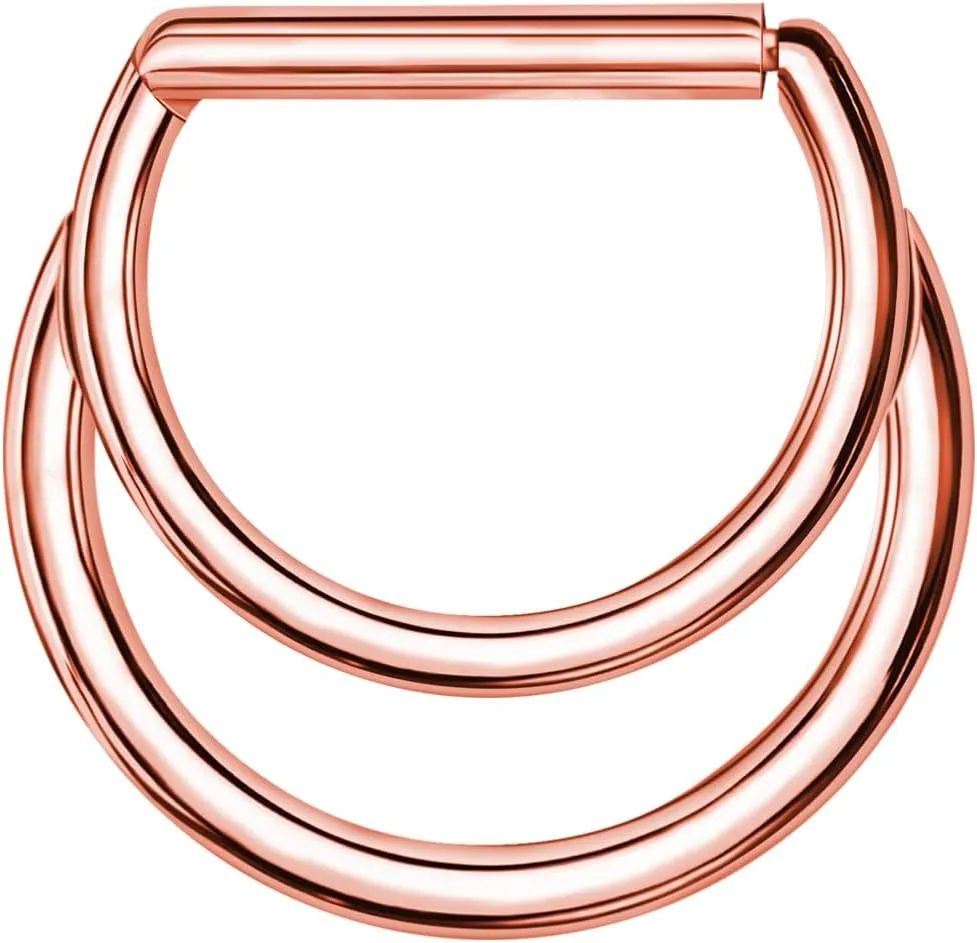 G23 Titanium Nose Ring Hoop for Women Men, 16G Gold Septum Rings, Helix Tragus Cartilage Rook Earrings Piercing Jewelry