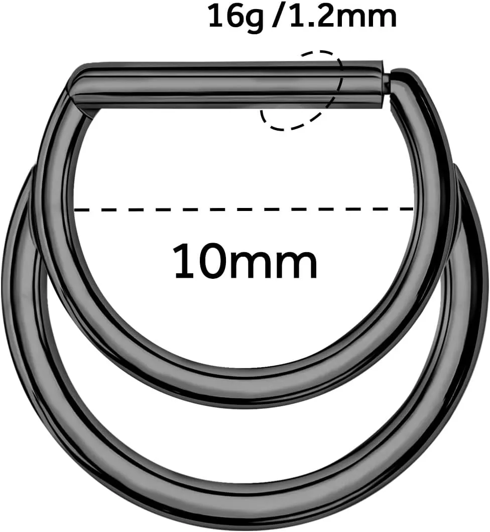 G23 Titanium Nose Ring Hoop for Women Men, 16G Gold Septum Rings, Helix Tragus Cartilage Rook Earrings Piercing Jewelry