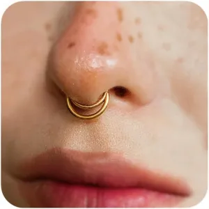 G23 Titanium Nose Ring Hoop for Women Men, 16G Gold Septum Rings, Helix Tragus Cartilage Rook Earrings Piercing Jewelry