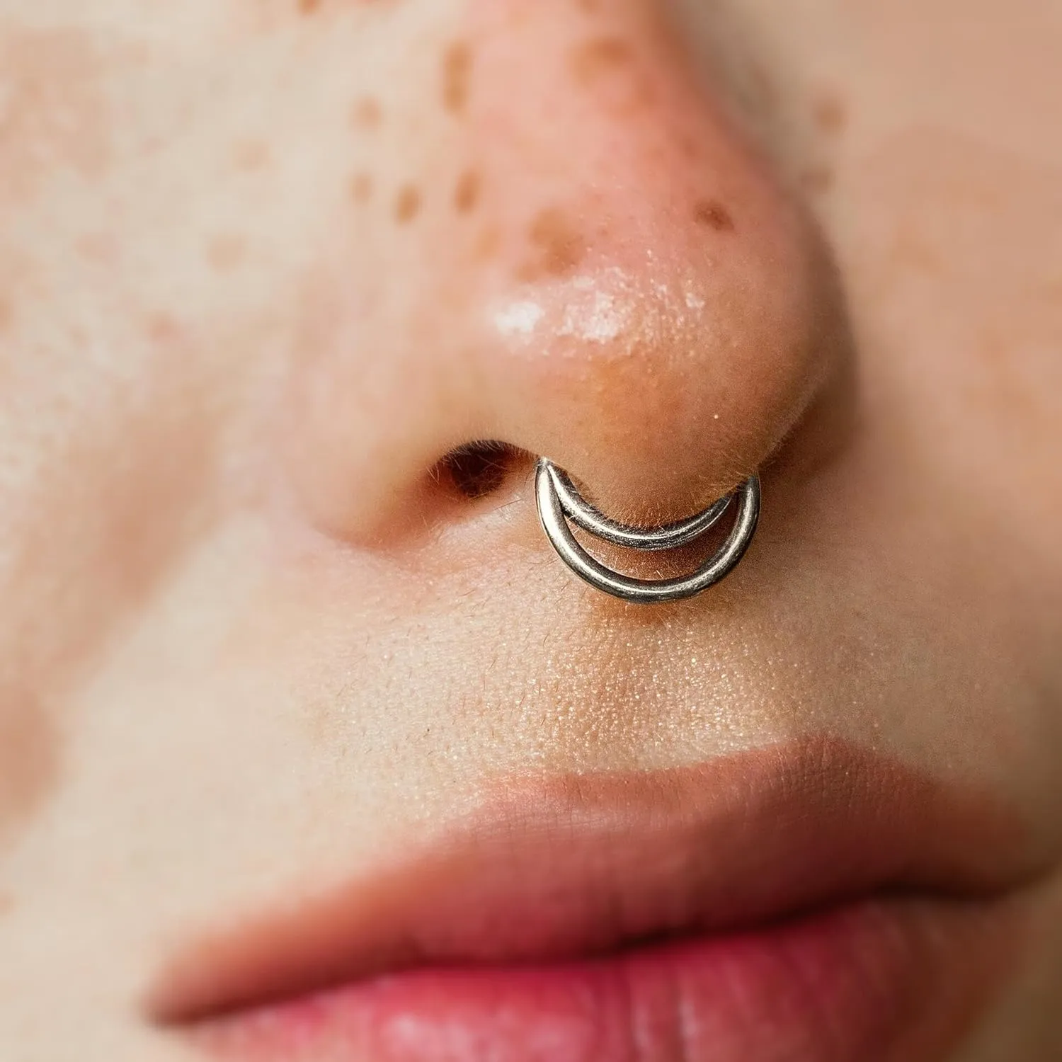 G23 Titanium Nose Ring Hoop for Women Men, 16G Gold Septum Rings, Helix Tragus Cartilage Rook Earrings Piercing Jewelry