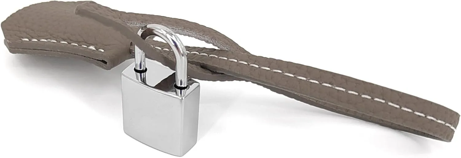 Genuine Leather Key Clochette Bag Charm, Bell Key Holder, Purse Keychain, Handbag Accessories Replacement, w/Padlock