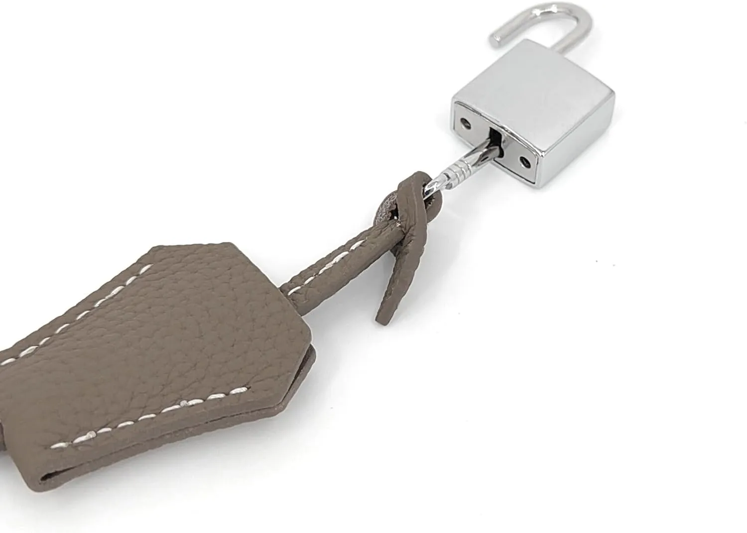 Genuine Leather Key Clochette Bag Charm, Bell Key Holder, Purse Keychain, Handbag Accessories Replacement, w/Padlock