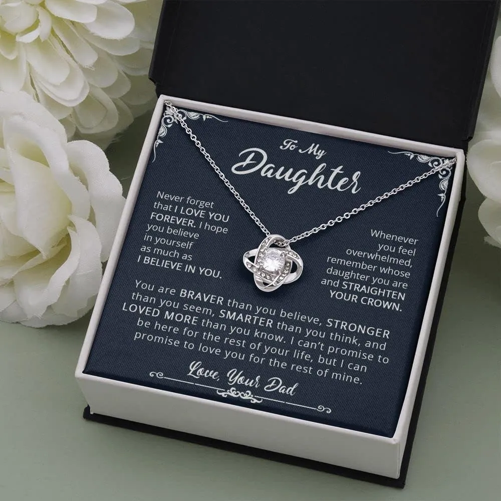 Gifts For Daughter Birthday Message Card and Box Meaning Forever Love Necklace From Mom or Dad Jewelry Charm Present By GLAVICY