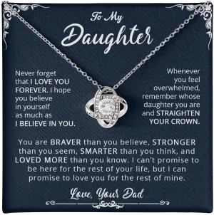 Gifts For Daughter Birthday Message Card and Box Meaning Forever Love Necklace From Mom or Dad Jewelry Charm Present By GLAVICY