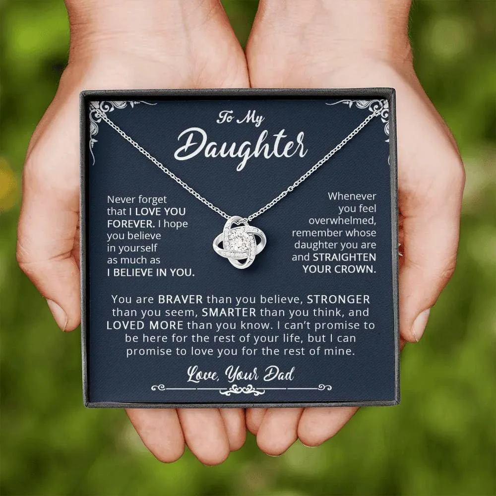 Gifts For Daughter Birthday Message Card and Box Meaning Forever Love Necklace From Mom or Dad Jewelry Charm Present By GLAVICY
