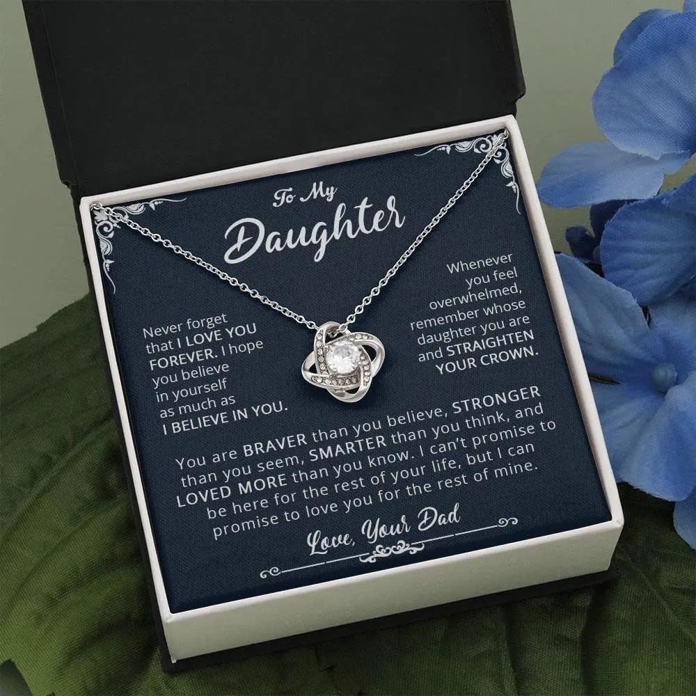 Gifts For Daughter Birthday Message Card and Box Meaning Forever Love Necklace From Mom or Dad Jewelry Charm Present By GLAVICY