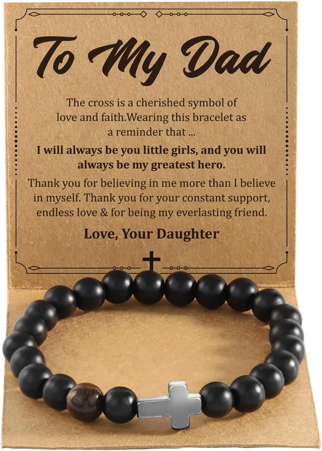 Gifts for Men Dad Fathers Him - Cross Bracelets Fathers Gifts for Dad from Daughter Son Wife