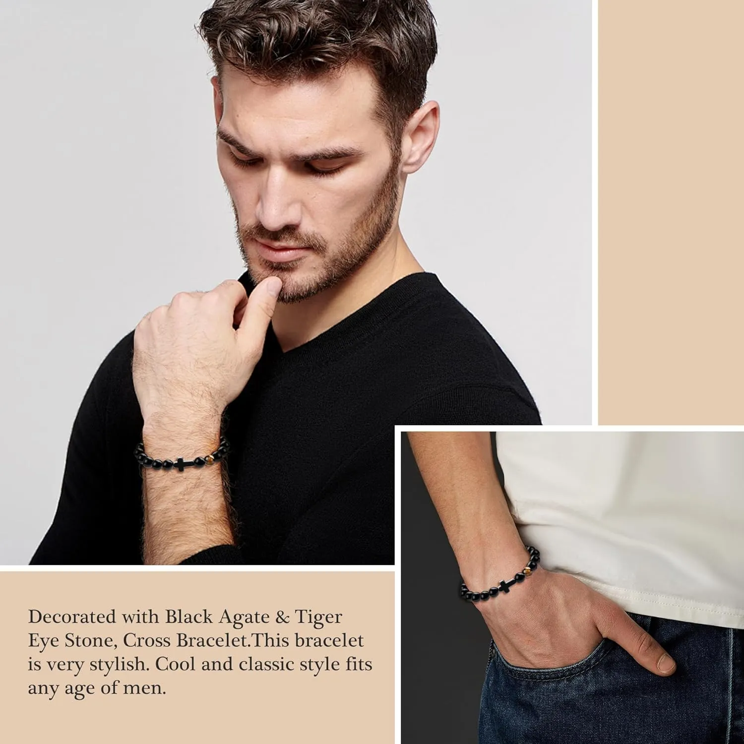 Gifts for Men Dad Fathers Him - Cross Bracelets Fathers Gifts for Dad from Daughter Son Wife