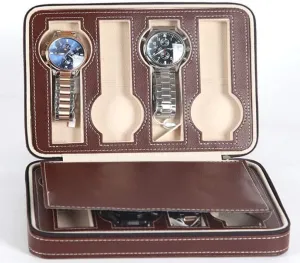 Girls Jewelry Box Jewelry Organizer Jewelry Cabinet Watch Jewelry Box PU Leather Portable Zipper 8 Watch Box Leather Bag Jewelry Display Box