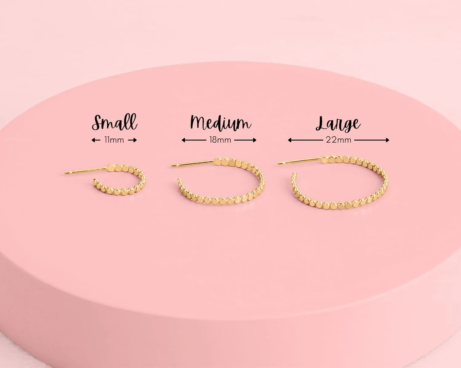 Glimmer Hoop Earrings | Gold, Rose Gold, or Silver | Mini Dotted Bead Huggie Hoops | Minimalist Everyday Jewelry (Small (11mm), 14K Rose Gold Fill)