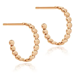 Glimmer Hoop Earrings | Gold, Rose Gold, or Silver | Mini Dotted Bead Huggie Hoops | Minimalist Everyday Jewelry (Small (11mm), 14K Rose Gold Fill)
