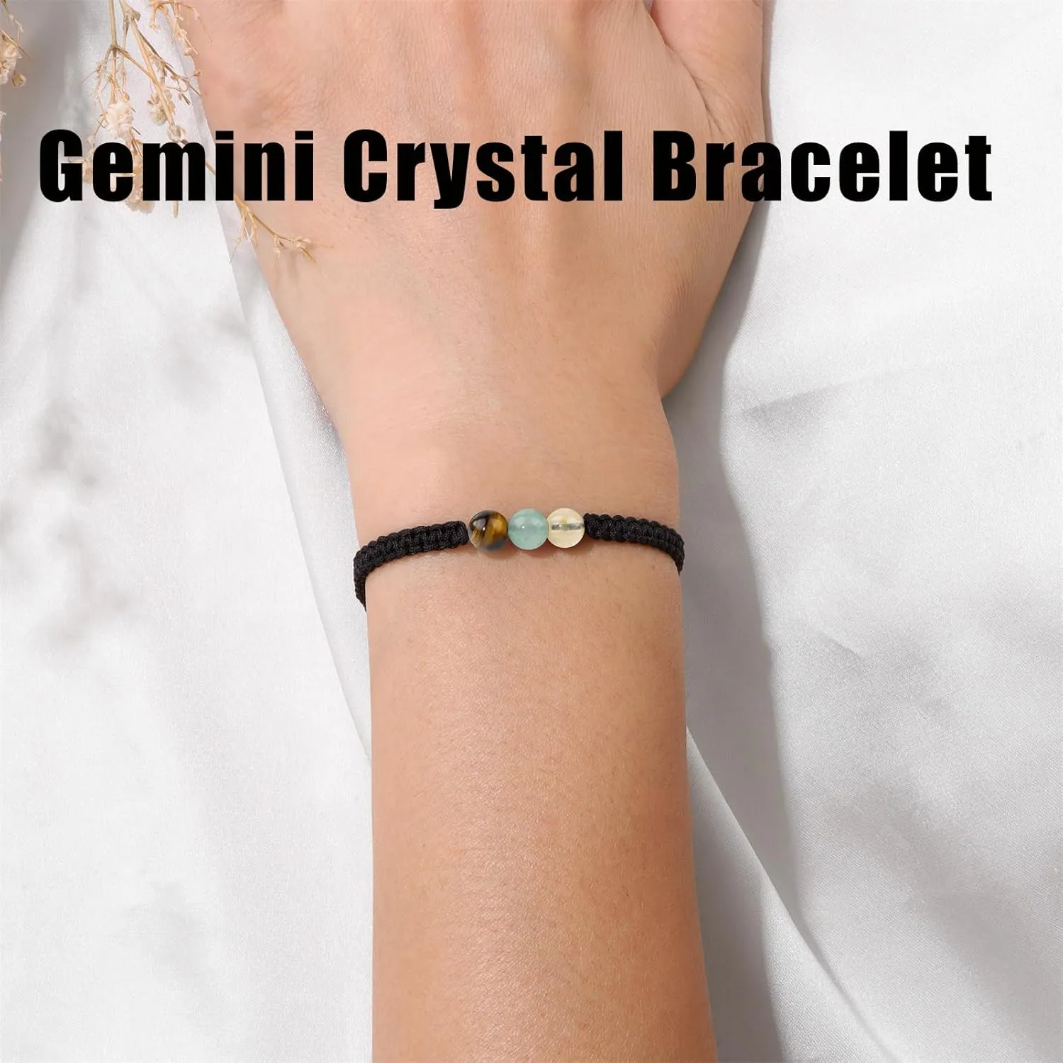 GolbalJew Zodiac Bracelets for Women Healing Crystal Stone 6mm Beads Bracelet Birthday Zodiac Gifts Horoscope Spiritual Bracelet