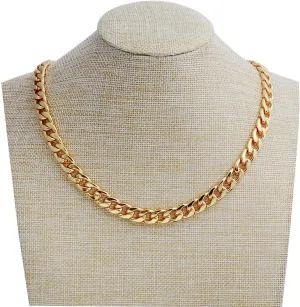 Gold Chain, 24" Gold Necklace, Fake Gold Chain for Men, Feel Real Solid 18k Gold Plated Fake Chain Necklace 24 Inch 10MM