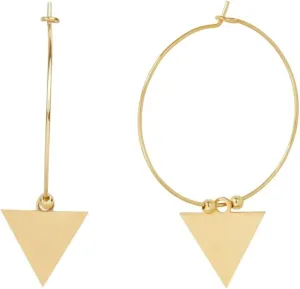 Gold Dangle Hoop Earrings for Women, Lightweight Dangle Earrings, Coin Sun Saturn Triangles Statement Drop Earrings, Bohemian Dainty Earrings