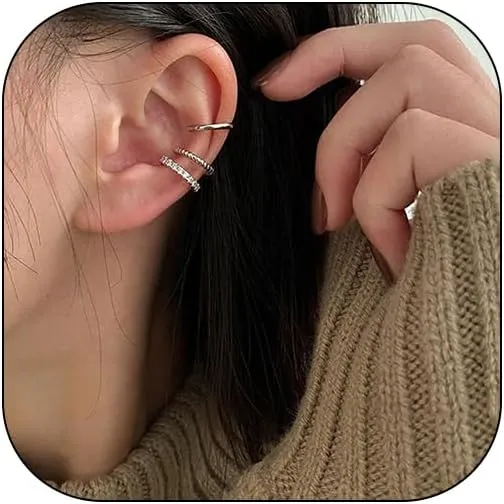 Gold Ear Cuffs Non Piercing 14k Gold Plated Earrings Clip on Earrings Zirconia Ear Cuffs for Women Jewelry Gift Mother's Day Gift Ideas