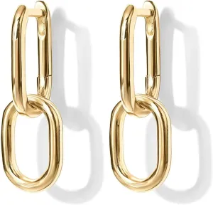 Gold Hoop Earrings Set for Women Chunky Hypoallergenic Open Huggie Hoops Earring Plated Stack Earring Lightweight Trendy Small Cute for Multiple Piercing