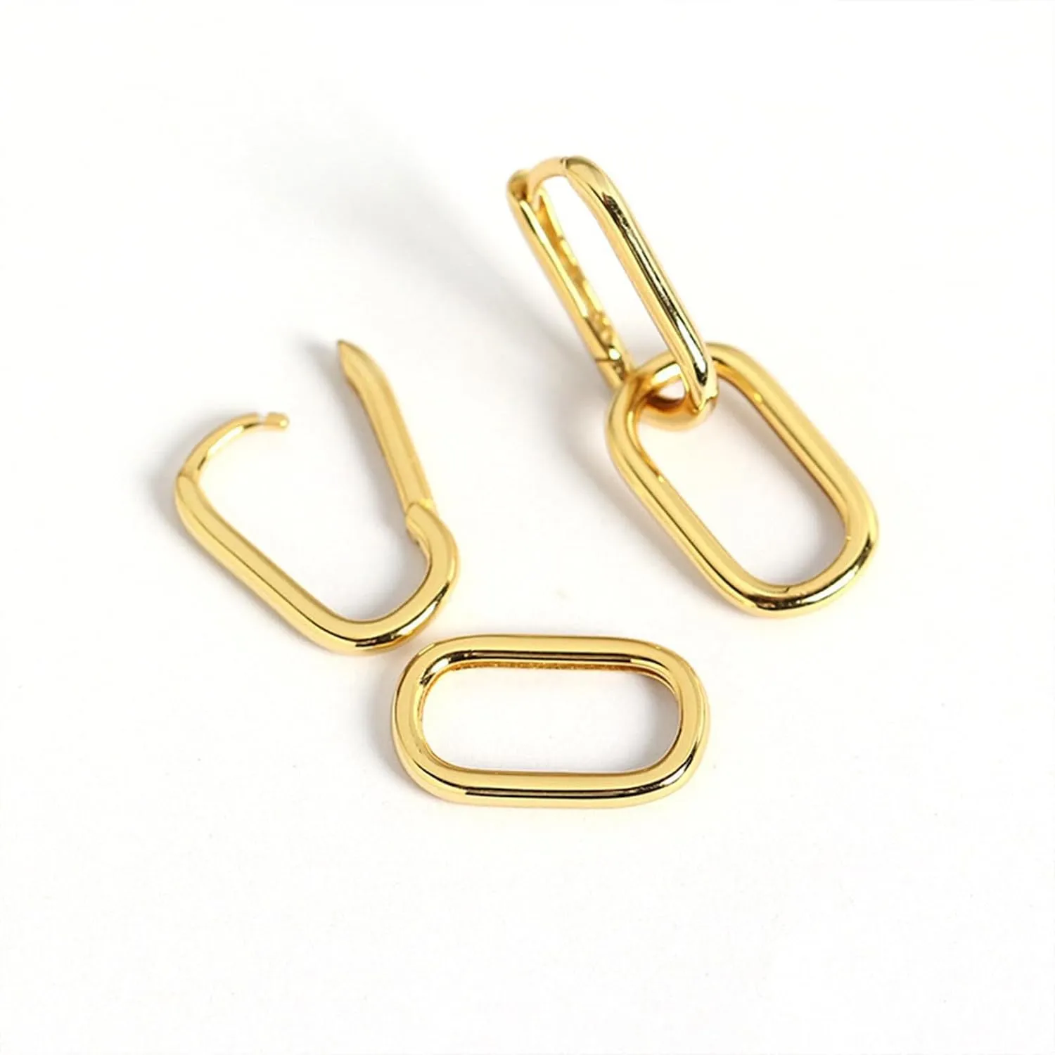 Gold Hoop Earrings Set for Women Chunky Hypoallergenic Open Huggie Hoops Earring Plated Stack Earring Lightweight Trendy Small Cute for Multiple Piercing