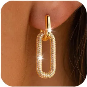 Gold Hoop Earrings Set for Women Chunky Hypoallergenic Open Huggie Hoops Earring Plated Stack Earring Lightweight Trendy Small Cute for Multiple Piercing