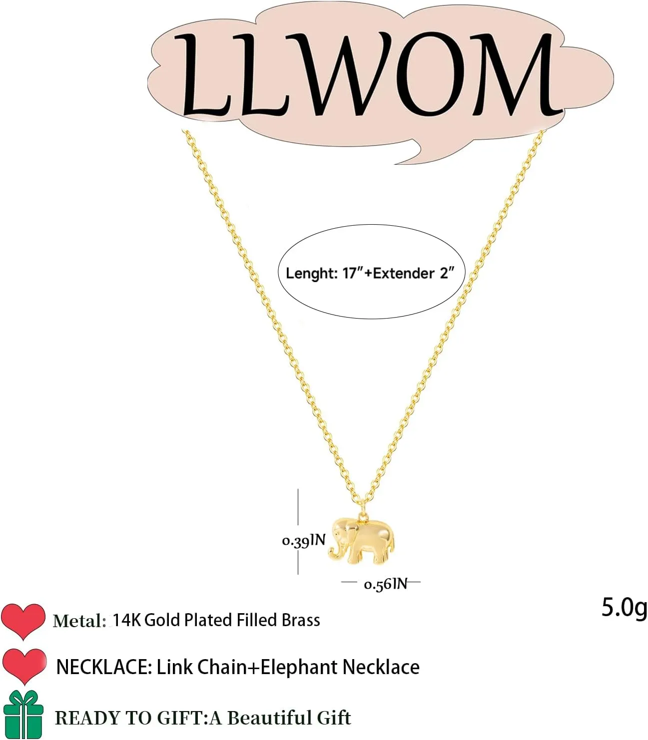 Gold Necklace for Women-14K Gold/Silver Plated Bee,Dragon,Horse,Teddy Bear,Elephant,Butterfly, Hummingbird, FishNecklace for Women Dainty Simple Jewelry for Women Gifts