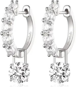 Gold-Plated Silver Plated Chunky Gold Hoop Earrings for Women Emeralds CZ Drop Dangle Earrings Studs Trendy Jewelry