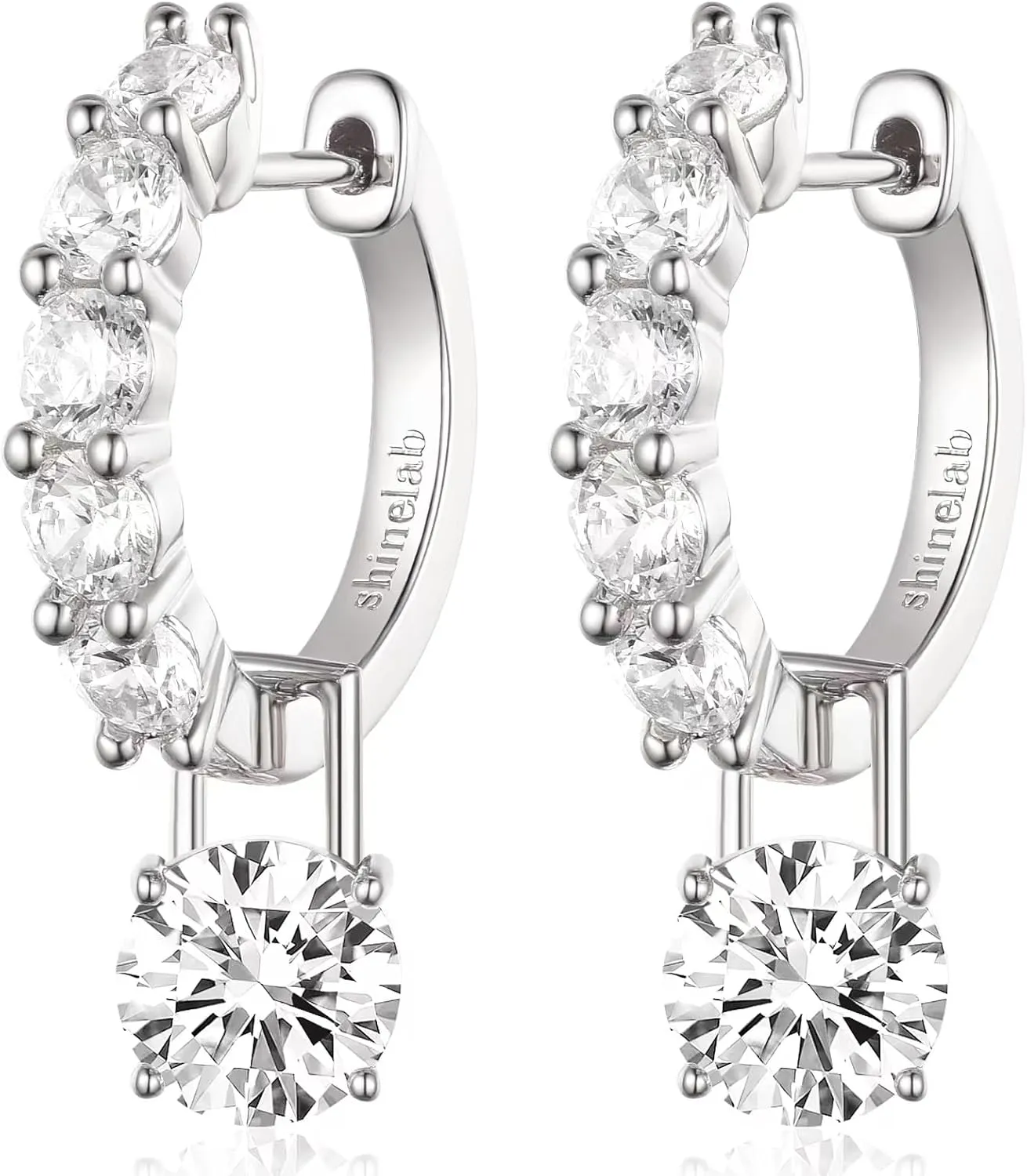 Gold-Plated Silver Plated Chunky Gold Hoop Earrings for Women Emeralds CZ Drop Dangle Earrings Studs Trendy Jewelry