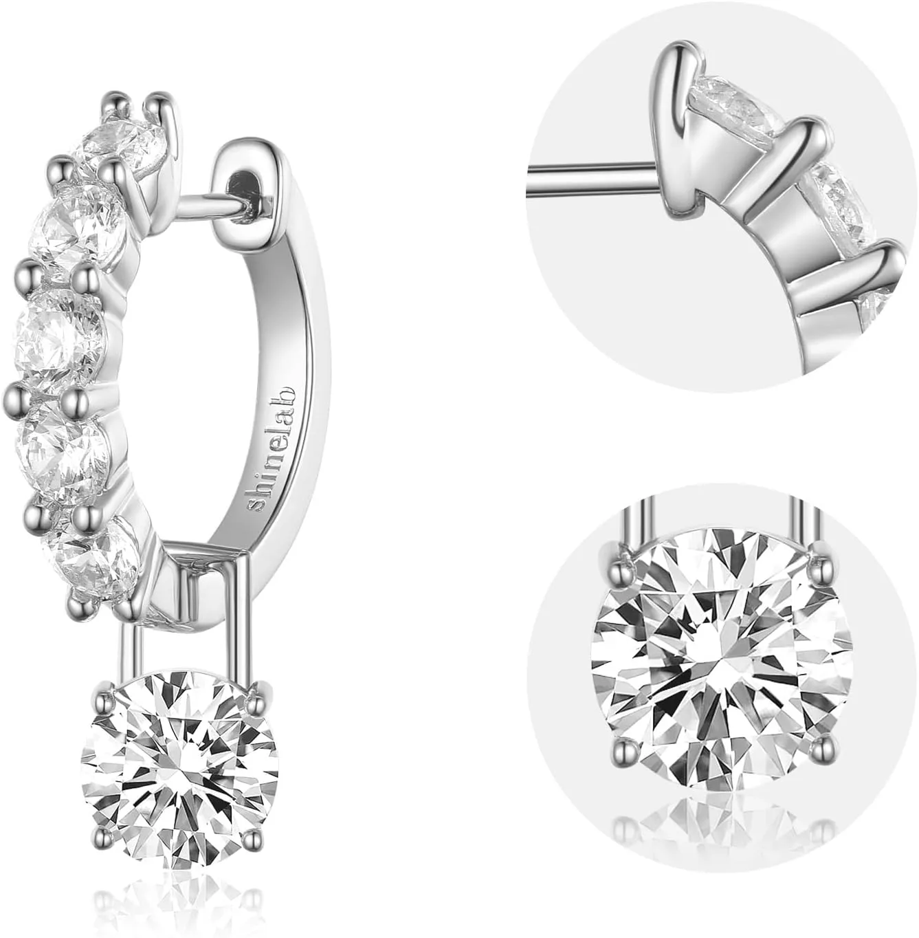 Gold-Plated Silver Plated Chunky Gold Hoop Earrings for Women Emeralds CZ Drop Dangle Earrings Studs Trendy Jewelry
