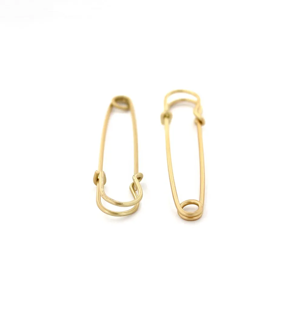 Gold Tone Safety Pins - 60mm x 16mm - 2 Pieces - Z946