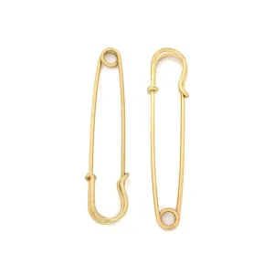 Gold Tone Safety Pins - 60mm x 16mm - 2 Pieces - Z946