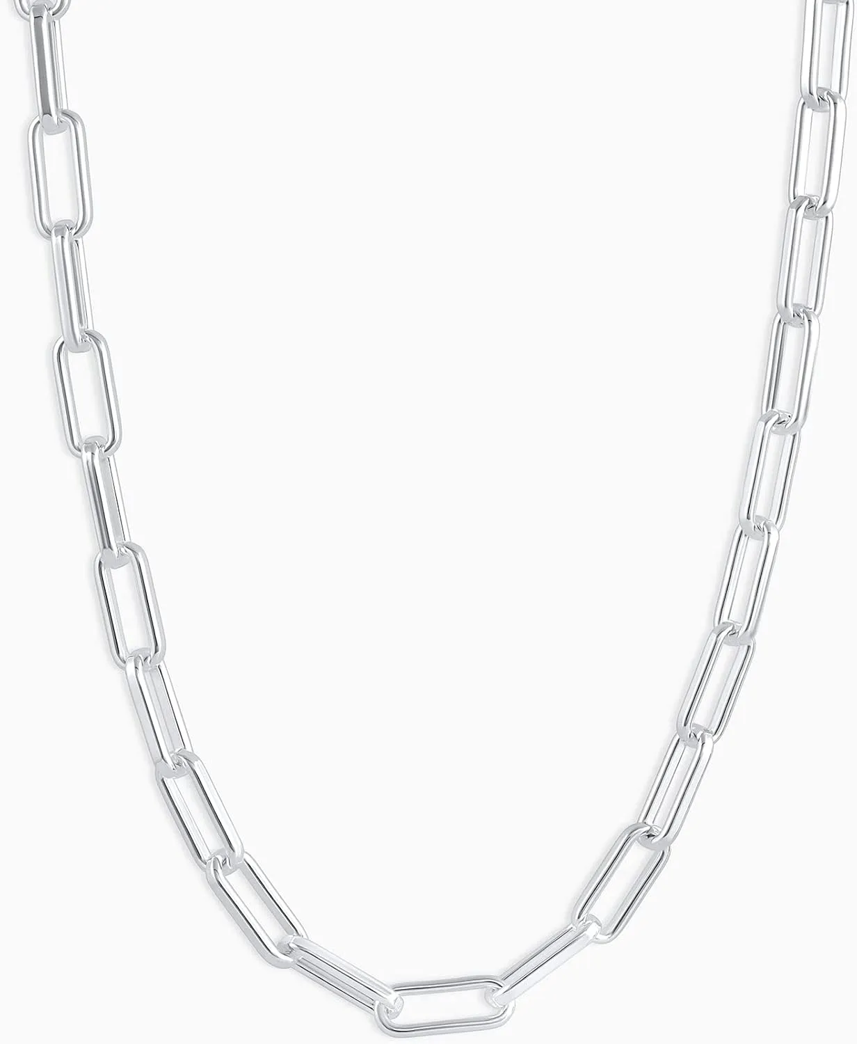 gorjana - Parker Necklace 18" - 18k Silver or Gold Plated - Adjustable Paperclip Link Chain - Chunky Clasp - Ideal Gift Packaging