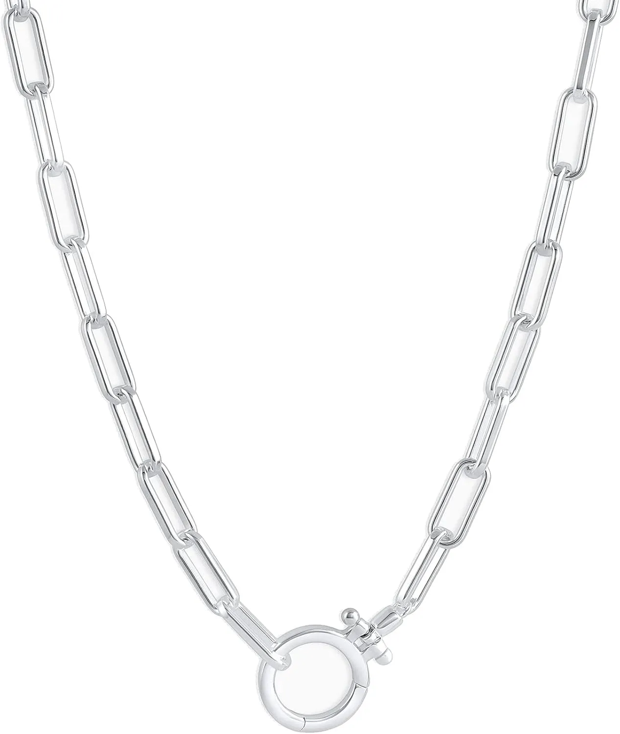 gorjana - Parker Necklace 18" - 18k Silver or Gold Plated - Adjustable Paperclip Link Chain - Chunky Clasp - Ideal Gift Packaging
