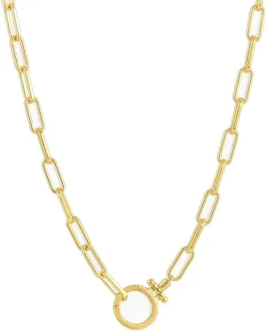 gorjana - Parker Necklace 18" - 18k Silver or Gold Plated - Adjustable Paperclip Link Chain - Chunky Clasp - Ideal Gift Packaging