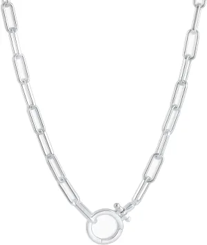 gorjana - Parker Necklace 18" - 18k Silver or Gold Plated - Adjustable Paperclip Link Chain - Chunky Clasp - Ideal Gift Packaging