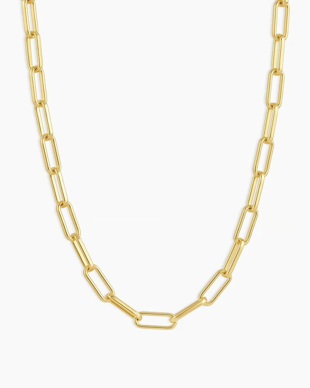 gorjana - Parker Necklace 18" - 18k Silver or Gold Plated - Adjustable Paperclip Link Chain - Chunky Clasp - Ideal Gift Packaging