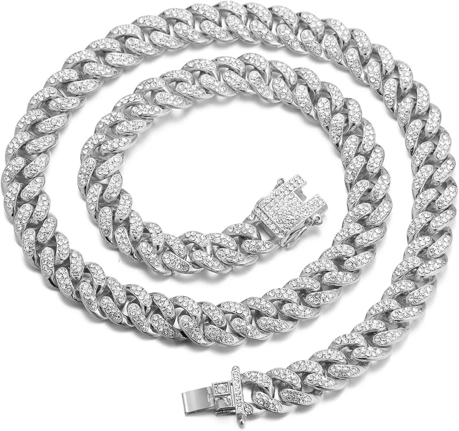 Halukakah Diamond Watch for Men - The Royal - 18K Real Gold/Platinum White Gold Plated & Handset Diamonds Iced Out,42MM Width Green/Blue/Red Dial Wristband 9.5,Cuban Link Chain 8" 18",Comes with Giftbox