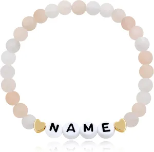 Handmade Amazonite Bracelet Personalized Name Strand Bracelet for Women, Custom Name Letters Numbers Bracelets for Best Friends Mother Birthday Gift