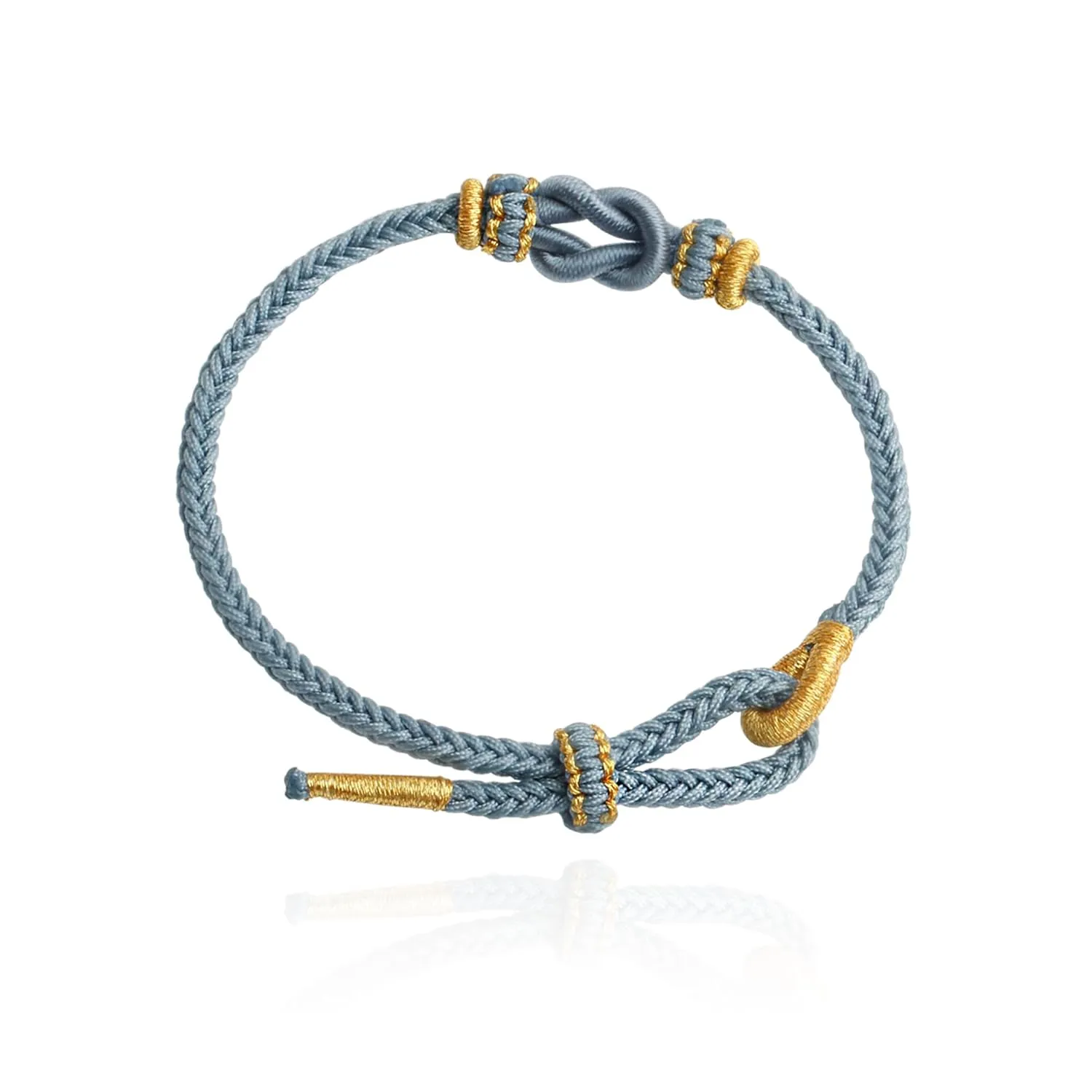 Handmade Haze Blue Braided Rope Infinity Love Knot Protection Bracelets for Teen Girls Gifts, Adjustable