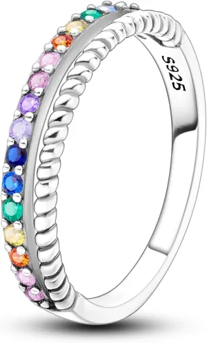 Hapour 925 Sterling Silver Ring for Women,Personalized Gorgeous rings Stackable Vintage Rings for Women as Gifts Ring Size 6-9