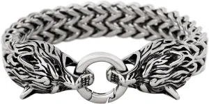 HAQUIL Stainless Steel Mesh Link Chain Bracelet, Goth Gothic Biker Fashion Statement Jewelry Gift for Men