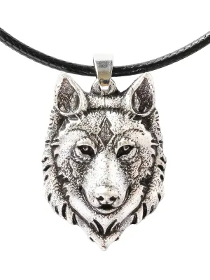 HAQUIL Wolf Necklace, Tribal Wolf Head Pendant, Animal Totem Jewelry Gift for Men and Women