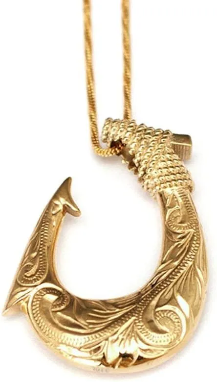 Hawaiian Fish Hook Necklace by Austaras - for Strength, Prosperity and Good Luck