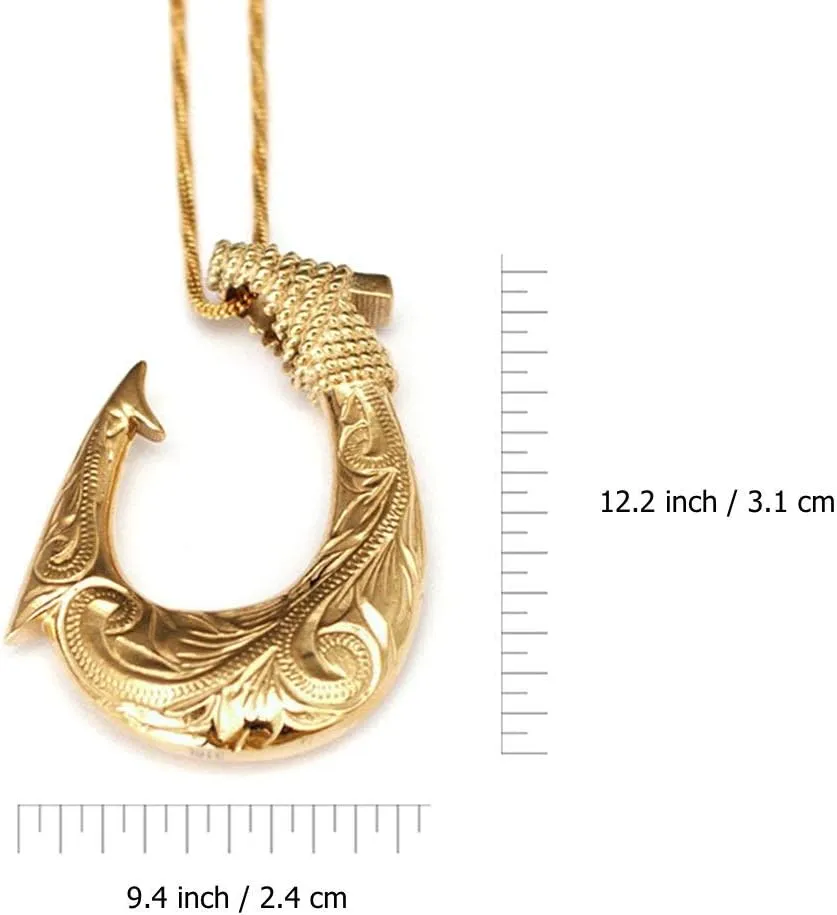 Hawaiian Fish Hook Necklace by Austaras - for Strength, Prosperity and Good Luck