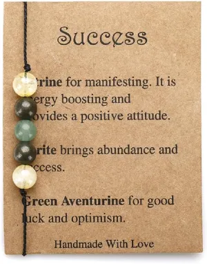 Healing Crystal Bracelet Natural Stone Beaded Stretch Bracelets for Women Men Good Luck Empath Protection Bracelet Adjustable Spiritual Anxiety Relief Strand Bracelet Friendship Jewelry-Style 4