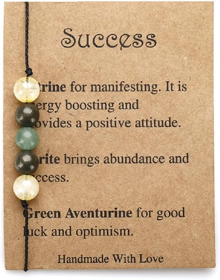 Healing Crystal Bracelet Natural Stone Beaded Stretch Bracelets for Women Men Good Luck Empath Protection Bracelet Adjustable Spiritual Anxiety Relief Strand Bracelet Friendship Jewelry-Style 4