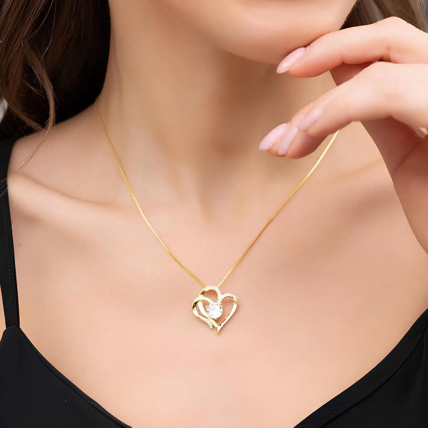 Heart Birthstone Necklaces for Women,925 Sterling Silver Love Heart Pendant Necklace,Mothers Day Birthday Anniversary Valentine Jewelry Gift for Girlfriend Wife Mom Lady