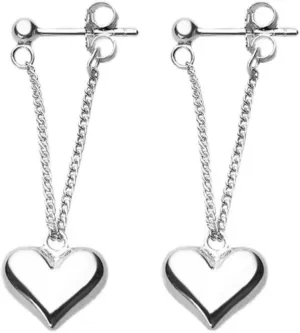 Heart Chain Dangle Earrings For Women 925 Sterling Silver Dangling Threader Earrings Women's Drop & Dangle Tassel Dangly Earrings Jewelry Gift