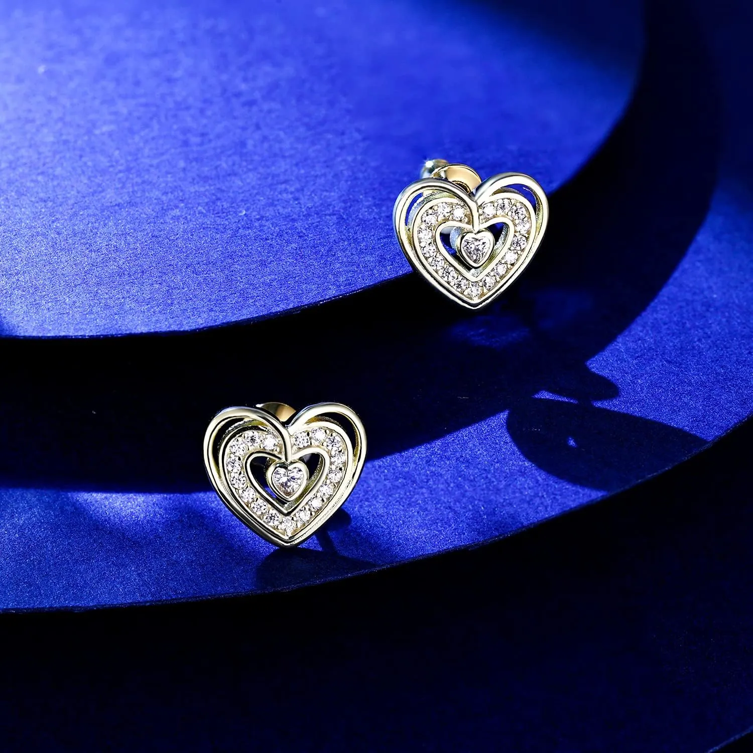 Heart Earrings for Women, 14K Gold Plated Heart Earrings Hypoallergenic Heart Shaped Earrings for Jewelry Gift