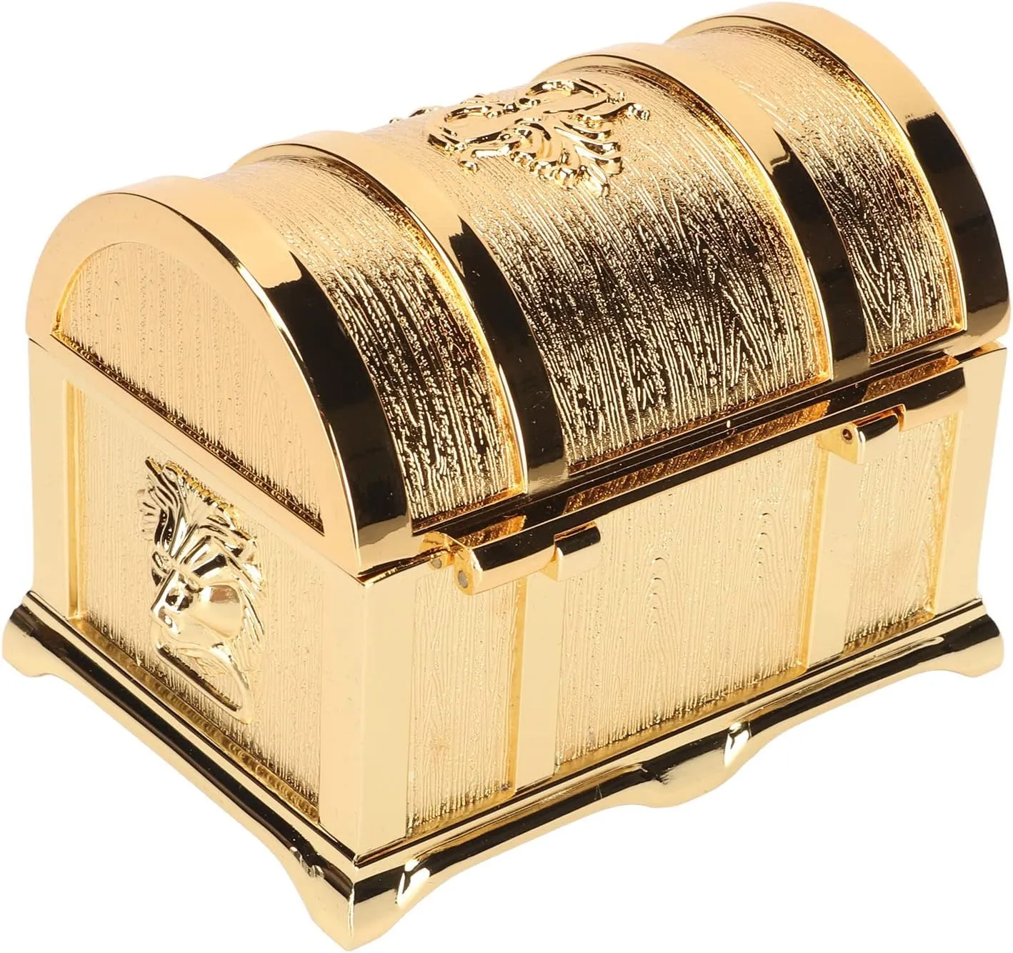 HEITIGN Treasure Chest Jewelry Box with Soft Velvet Retro Gold Metal Jewelry Storage Box Jewelry Rings Earrings Necklace Organiser for Women Girls(9.7x7.4x7.8CM)