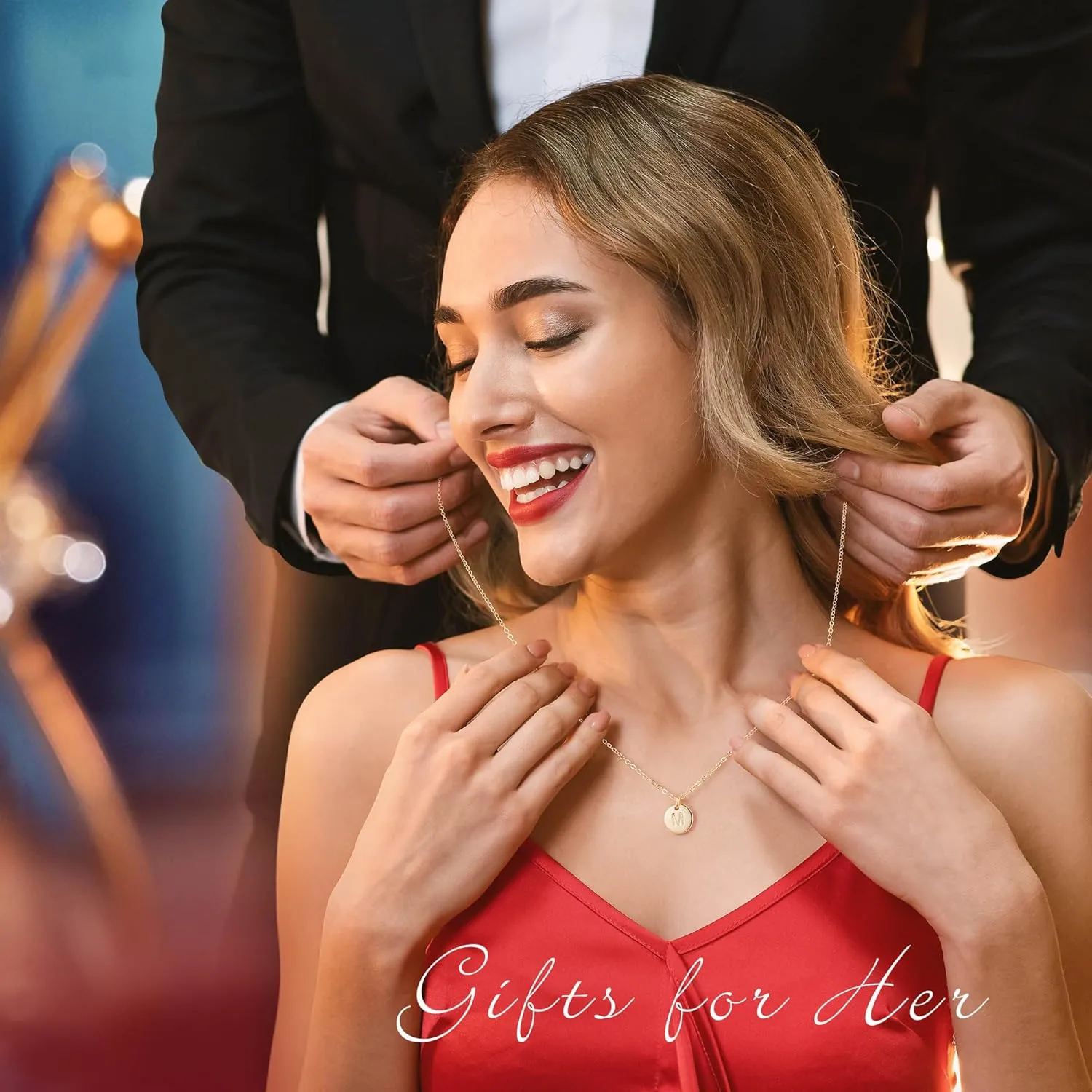 Hidepoo Kindergarten Graduation Gifts - Disc Initial Necklace Gifts for Girls, 14K Gold Filled/Rose Gold/S925 Sterling Silver Disc Initial Necklaces Tiny Initial Necklace Jewelry for Girls Women