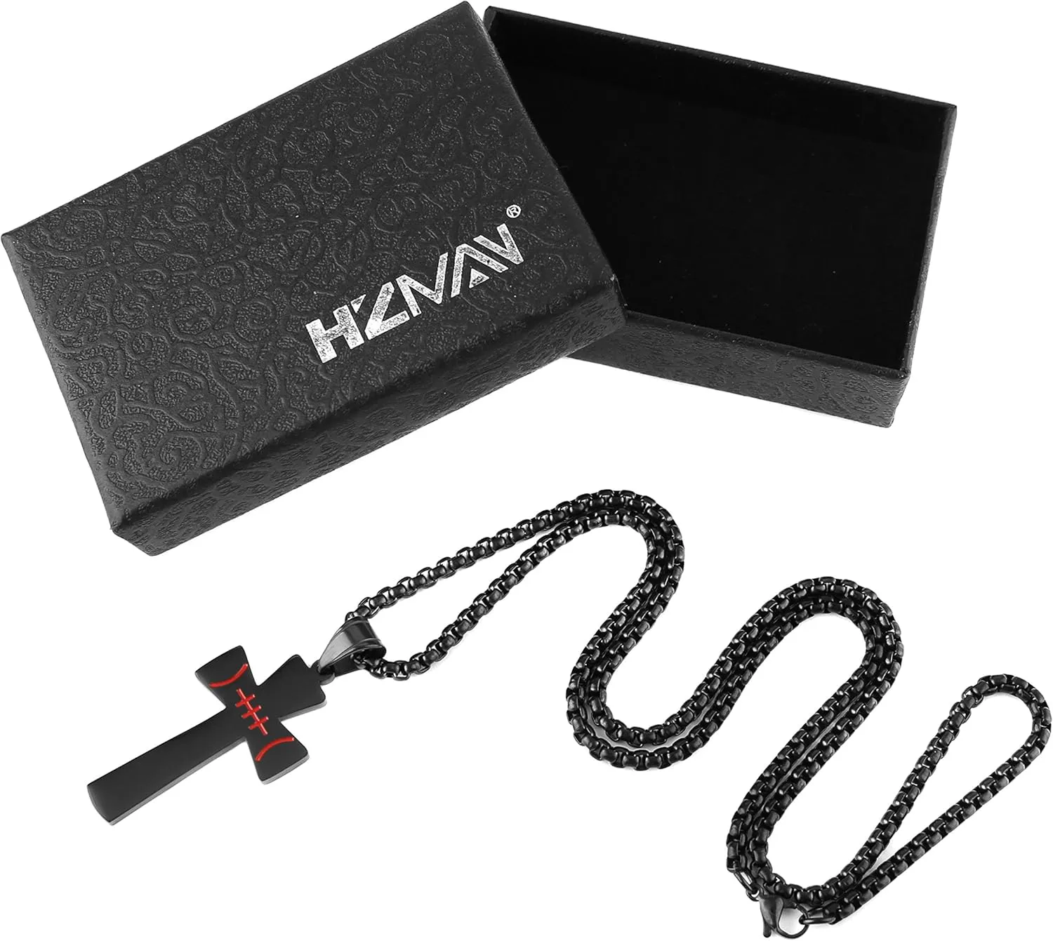 HZMAN Basketball Football Soccer Cross Pendant, I CAN DO ALL THINGS STRENGTH Bible Verse Stainless Steel Necklace