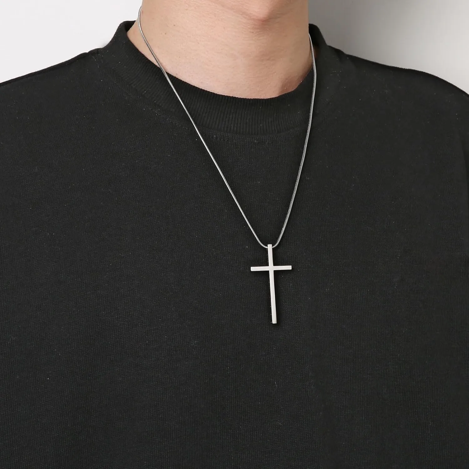 HZMAN Philippians 4:13 Cross Pendant STRENGTH Bible Verse Stainless Steel Necklace